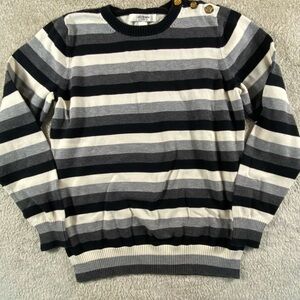 Liz Claiborne, New York, Womens Black And White Button Medium Sweater # 36